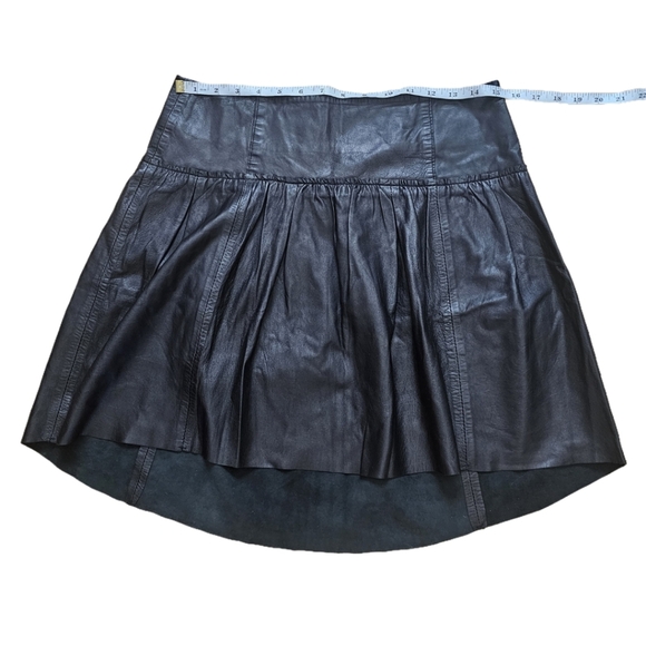 Muubaa Black Leather Mini Skirt | High-Low Hem | Size US 6 - Picture 4 of 6